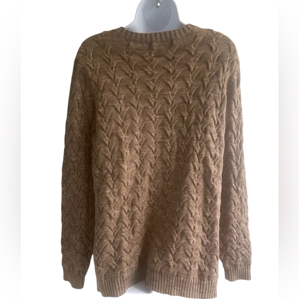 Lands' End ~ Drifter Cable Knit Women's Crew Neck Sweater - Picture 2 of 4